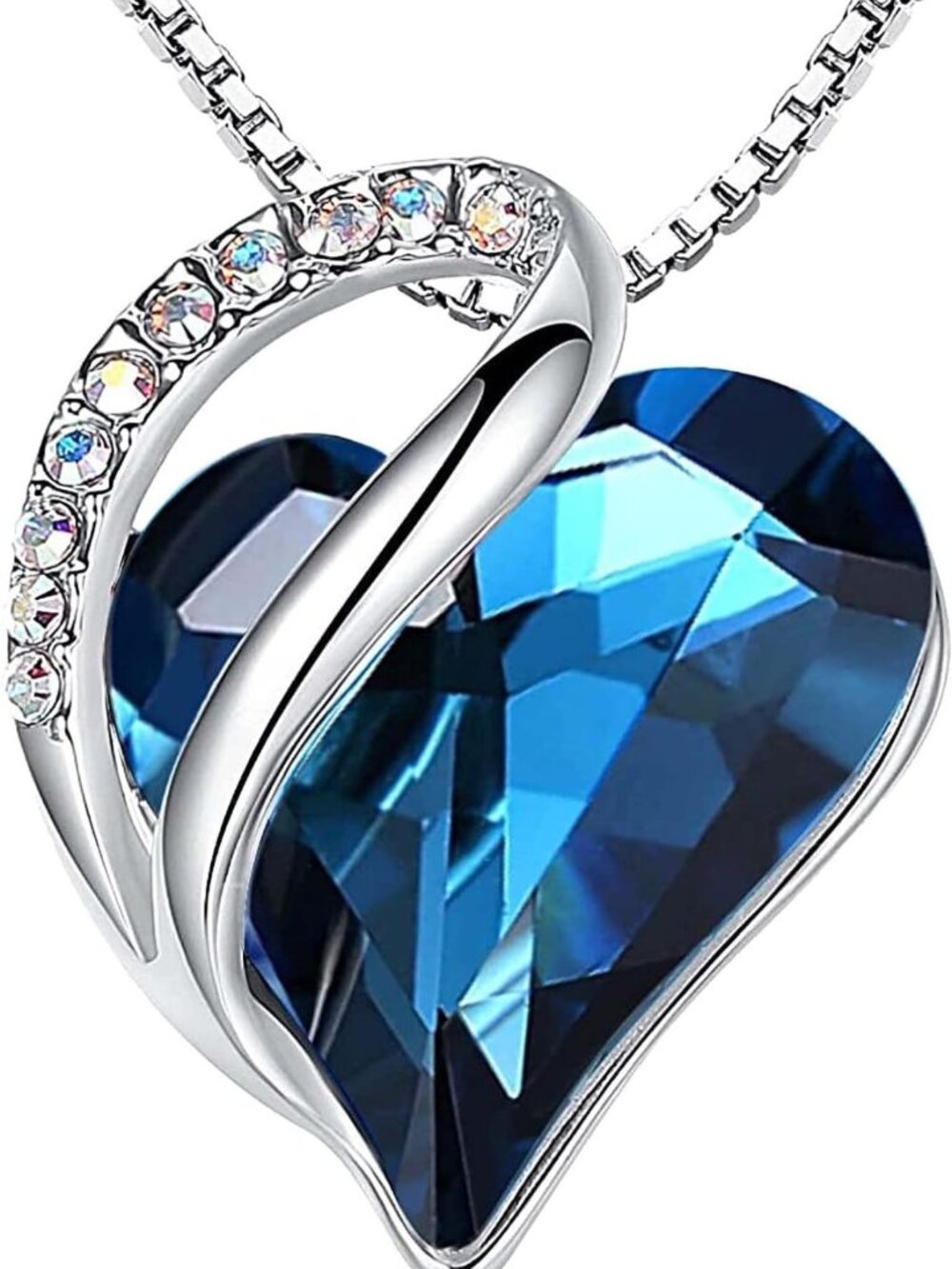Infinity Love Birthstone Heart Crystal Pendant Necklace - Adjustable 18" Jewelry